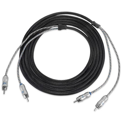 NVX® 13.12 ft (4 Meter) 2-Channel Car Audio RCA Audio Interconnect Cable | Oxygen Free Copper Double Twisted Pair X-Series with Shielded Noise Reduction and Split-tip Silver-Plated Machined ends - size: 2 Channel- 13 ft.