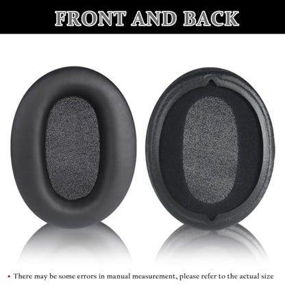 Aiivioll 2-in-1 WH-XB910N Replacement Earpads/Silicone Headband Pad for Sony WH-XB910N Headphones, Protein Leather Cushions with Memory Foam, Silicone Zipper Headband Protector Cover (Black) - color: Black-with headband cover