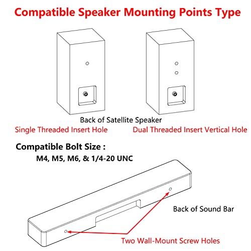 Satellite Speaker Mount, Compatible with Vizio, Sony, Klipsch, Panasonic, Samsung, and More, Fits Up to 9lbs, Black Powdercoated Steel, 15 Minute Install
