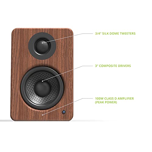 Kanto YU2 Powered 2 Channel Stereo Computer Speakers W/Built-in USB DAC - Walnut - color: Walnut