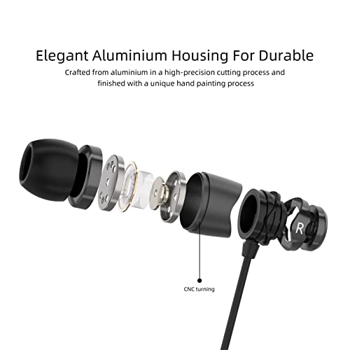 SoundMAGIC E11D USB-C in-Ear Stereo Headphones with 10mm Drivers, Metal Housing, L-Shaped Plug, in-Line Controller, HiFi Sound,Black