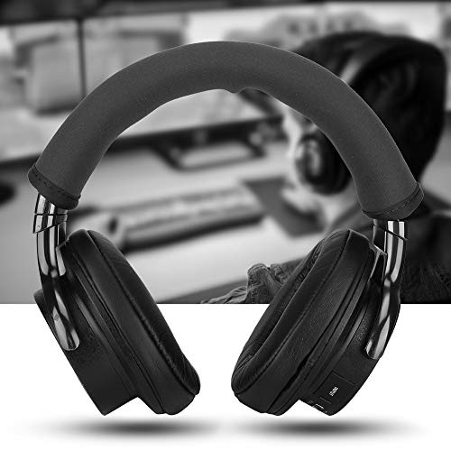 Semme Replacement Headset Earphone Cushion Headband Pad Cover for Iron M50 Soft Protein Skin Zippered Design for Noise Reduction Slip Comfort (Black) - color: Black