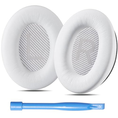 AHG Accessory House Global qc Replacement Ear Pads Cushions Compatible with Bose QuietComfort 35 II / QC35, QCSE, QCSC and QC45 Wireless Headphones (White) - Premium Material | Extra Thick | Durable - color: White
