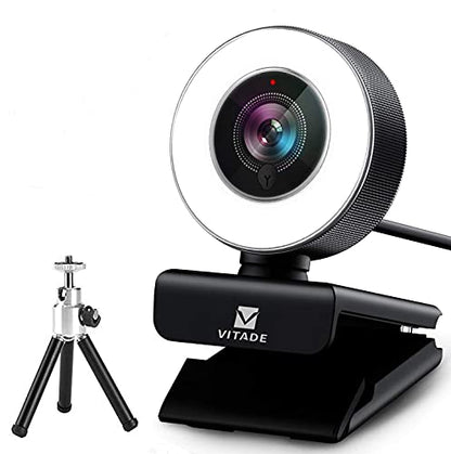 Streaming Webcam 1080P, 960A HD Web Camera USB Web Cam for Gaming Conferencing Video Chatting Mac Windows Desktop Computer Laptop Wide Angle Webcam with Ring Light & Microphone & Tripod