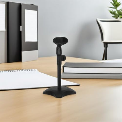 Outanaya Adjustable Microphone Desk Stand for Heavyweight and Handheld Microphones round Base, Portable Mic Holder, Made of Sturdy Abs and Iron, for Professional Studios and Lectures