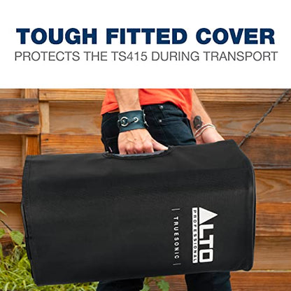 Alto Durable Slip-On Cover for TS415 PA Speaker | Protective Rugged Cover, Nylon Lining Construction, Easy Handle and Pole Mount Openinings - style: TS415 Cover