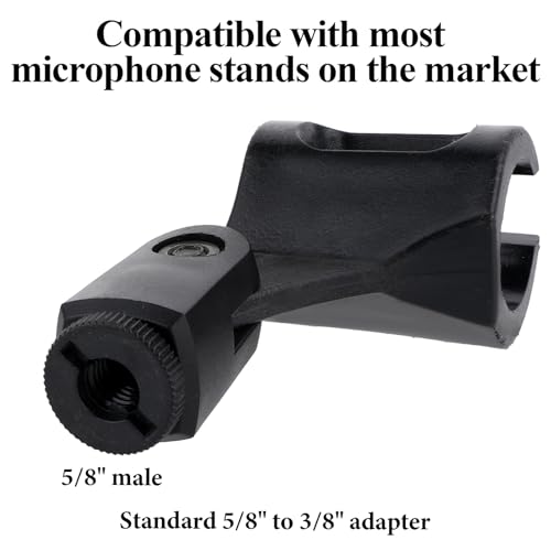 4-Pack Flexible Microphone Clip Holder, Adjustable Angle Rubber Mic Clamp