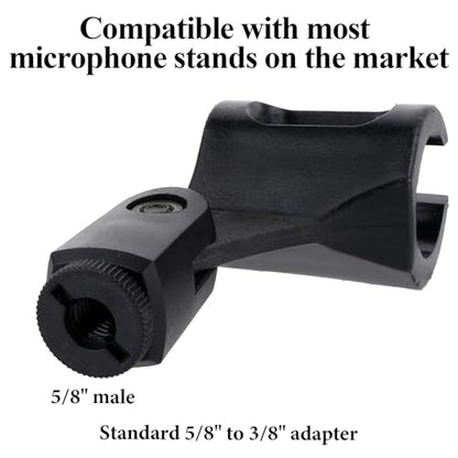 4-Pack Flexible Microphone Clip Holder, Adjustable Angle Rubber Mic Clamp