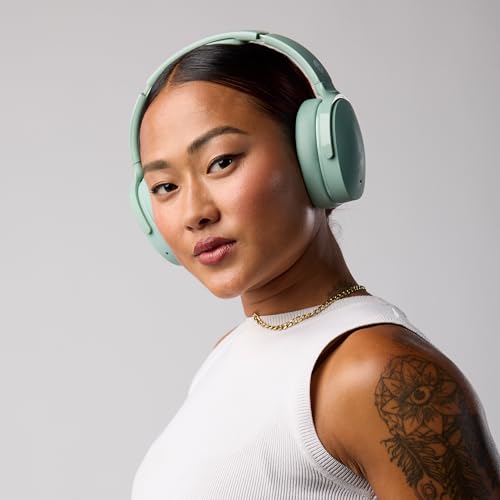 Skullcandy Hesh ANC Noise Cancelling Wireless Headphones - Preppy Sage | Bluetooth, Noise Cancellation, Over-Ear Fit, 22 Hours Battery, Foldable, Lightweight Design, Microphone, Studying, Travel - color: Preppy Sage