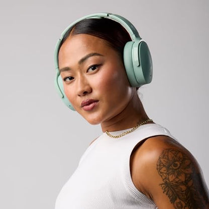 Skullcandy Hesh ANC Noise Cancelling Wireless Headphones - Preppy Sage | Bluetooth, Noise Cancellation, Over-Ear Fit, 22 Hours Battery, Foldable, Lightweight Design, Microphone, Studying, Travel - color: Preppy Sage