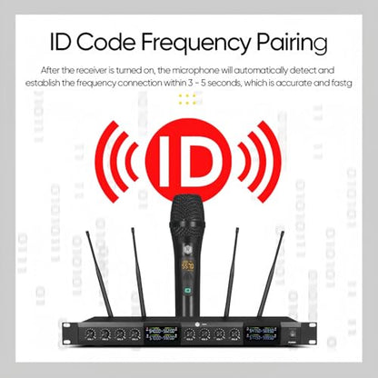 W IN-MIX UHF Wireless Microphones System with 4 Cordless Handheld and 4 Headset/Lavalier Lapel Mics, Bodypack Transmitter, Receiver, 165ft Range for Singing Karaoke Church Party - style: 4 bodypack and 4 handheld