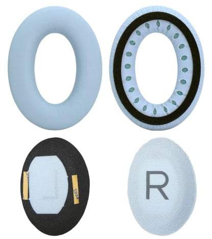 Replacement earpads Compatible with Bose QuietComfort 45 Headphones | Sapphire blue/high-density sound-isolating soft ear pads, protein leather material - color: sapphire blue