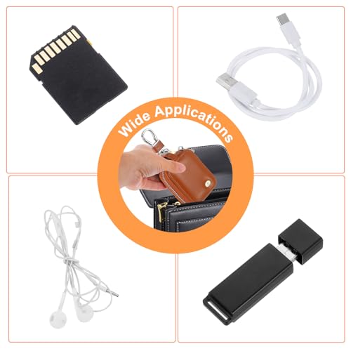 HARFINGTON Earbuds Cases, Earphone Case Holder, PU Leather Ear Buds Case Zipper Organizer Small with Mesh Pocket for USB Cable, Wireless Wired Earphones, Brown - color: Brown