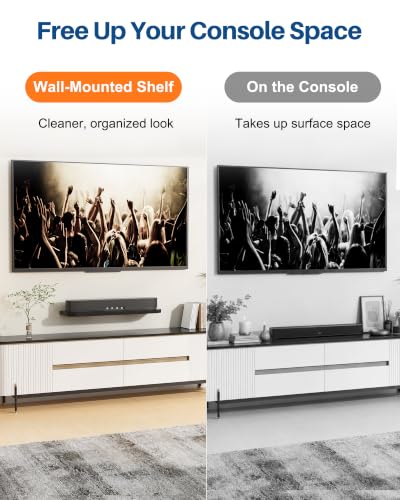 BYMECOST Soundbar Mount, Wooden-Style Heavy Duty Wall Bracket Mount - color: Style 1