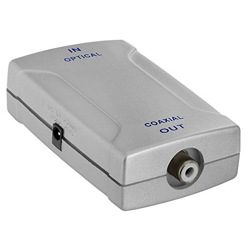 Optical Toslink Jack to Coaxial RCA Jack Digital Audio Converter, Audio Converter for Cable Receivers - Silver - size: Toslink Jack(in) to RCA Jack(out)