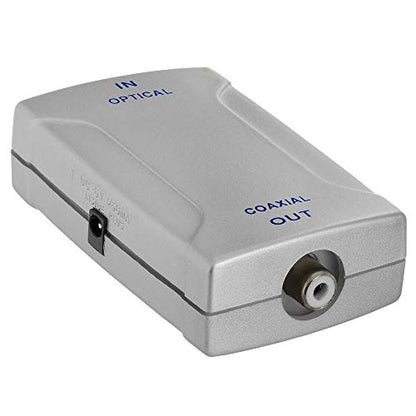Optical Toslink Jack to Coaxial RCA Jack Digital Audio Converter, Audio Converter for Cable Receivers - Silver - size: Toslink Jack(in) to RCA Jack(out)
