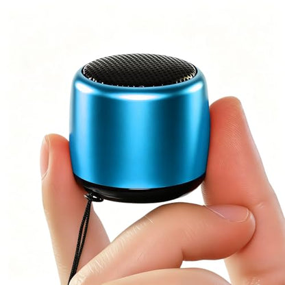 Best Mini Portable Bluetooth Speaker with HD Sound & Bass I Smallest Wireless Bluetooth Speakers for Phone/PC/Tablet I Photo Selfie Button Answer Phone Calls I Cute Tiny Speaker (Blue) - color: Blue