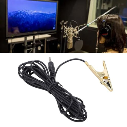 Qinlorgo Lavalier Microphone, High Sensitivity Unidirectional Condenser Mic for Lectures Podcasts, with 3 Meter Cable, Compatible with Wireless Transmitter