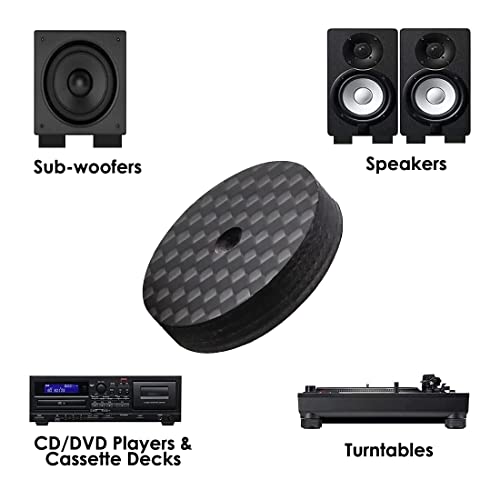 Audiocrast Hi-end Speaker Isolation Stand Feet Pads 25x5mm 4X Carbon Fiber HiFi Speaker Shock Absorber Vibration Dampener Spike Floor Protector for Audio Turntable Subwoofer Amplifier CD DVD AMP - size: 25x5MM