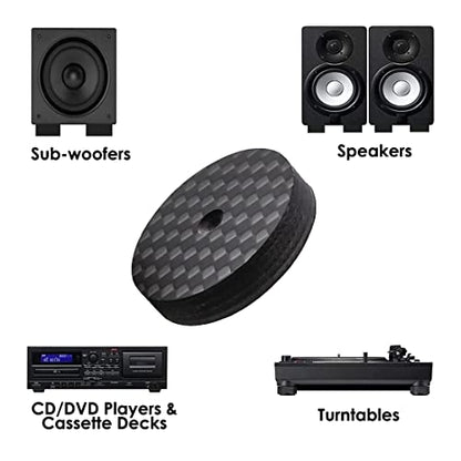 Audiocrast Hi-end Speaker Isolation Stand Feet Pads 25x5mm 4X Carbon Fiber HiFi Speaker Shock Absorber Vibration Dampener Spike Floor Protector for Audio Turntable Subwoofer Amplifier CD DVD AMP - size: 25x5MM