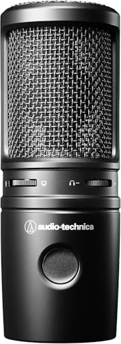 Audio-Technica AT2020USB-X Cardioid Condenser USB Microphone - Bundle with Pop Filter and Closed-Back Studio Headphones