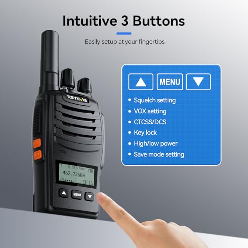 Retevis H777D Walkie Talkies with LCD Screen(10 Pack) | for Restaurant, Retail, Warehouse, School,Durable, Portable, FRS, Rechargeable, Emergency Alarm, License Free,USB-C - style: With LCD Screen