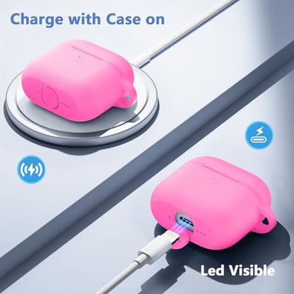 for Airpods 4th Generation Case Cover(2024),Soft Silicone Full Protective Case for AirPods 4 Case with Keychain & Cleaner Kit,Compatible with Apple Airpods 4 for Women,Men（Nightglowpurple） - color: Nightglowpurple
