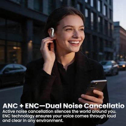 Bluetooth Headphones Wireless Earbuds Bluetooth 6.0 Headphone, Sport Bluetooth Earbuds Stereo Deep Bass Over Ear Bud with Earhooks,50Hrs Playtime, IP5 Waterproof Earphone for Gym/Running/Workout Beige - color: Beige