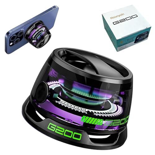 G200 Magnetic Bluetooth Mini Speaker with RGB Lights | ABS portable speaker delivers 3D surround sound with colorful light effects for daily use. - color: Black