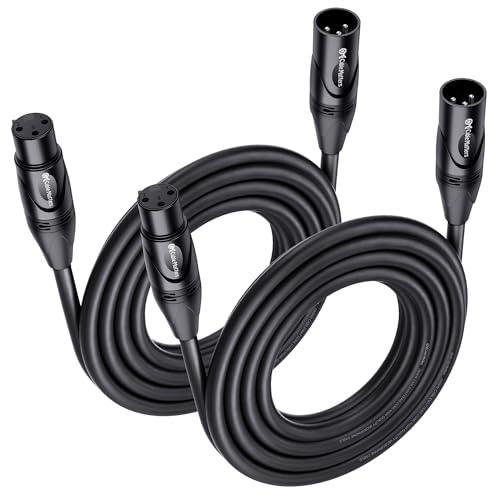 Cable Matters 2-Pack Premium XLR to XLR Cable, Microphone Cable, M-F, 15ft | Mic Cable, Male to Female, 21 AWG Oxygen-Free Copper (OFC), Black - size: 15 Feet