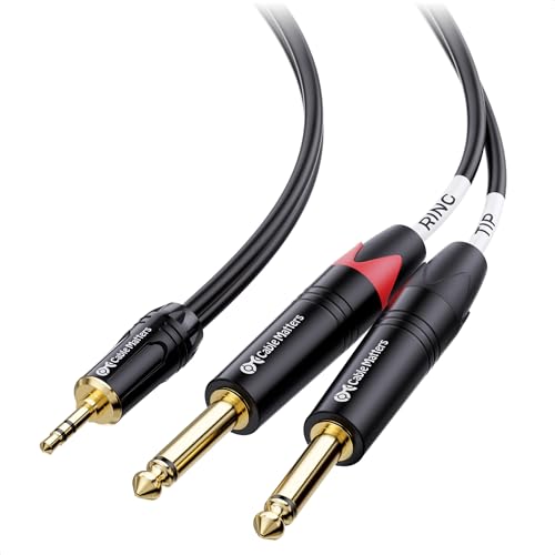 Cable Matters 3.5mm TRS to Dual 6.35mm TS Breakout Cable, 10ft - size: 10 ft