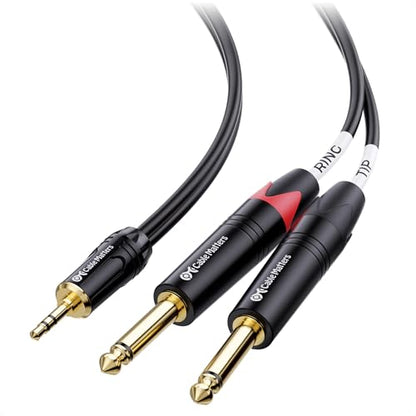 Cable Matters 3.5mm TRS to Dual 6.35mm TS Breakout Cable, 3ft - size: 3 ft