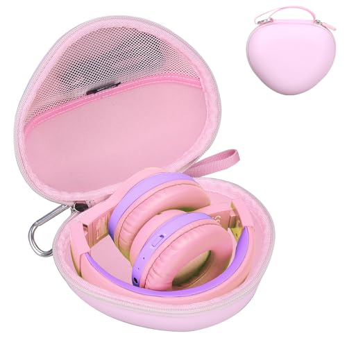 Aproca Kids Headphones Case Compatible with iClever BTH12 / HS19 / BTH26 Kids Bluetooth Headphones, Storage Hard Bag -Cloud Pink (Case Only) - color: Cloud Pink