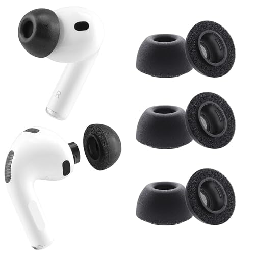 Memory Foam Replacement Earbud Tips for AirPods Pro 3, Premium Low-Rebound Foam Eartips for AirPods Pro 3rd Generation 2025, Anti-Slip, Better Noise Canceling, 3 Pairs (Black, Small) - size: Small