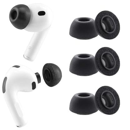 Memory Foam Replacement Earbud Tips for AirPods Pro 3, Premium Low-Rebound Foam Eartips for AirPods Pro 3rd Generation 2025, Anti-Slip, Better Noise Canceling, 3 Pairs (Black, Small) - size: Small