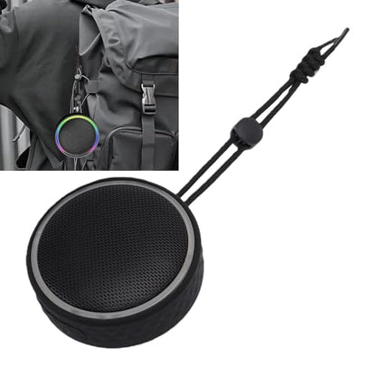 Fabater Bluetooth Speaker, IPX6 Water Proof Shower Speaker with RGB Lighting, Portable Speakers with Lanyard & Suction Cup, Wireless Loud Clear Sound for Pool, Beach & Kayaking (Black) - color: Black