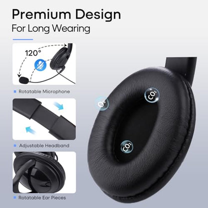 Bulk Headphones with Microphone 10 Pack for Classroom School, Wholesale Durable On-Ear Wired Headsets for Kids Students Adults Office Computer - size: 10 Pack-B
