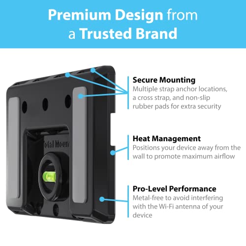 TotalMount Universal Mount for Electronics – Designed in the USA | Adjustable and Secure Wall Mount for Your Cable Box, Router, Modem, Wi-Fi Devices, DVR, and More (37 Inch Max Circumference)