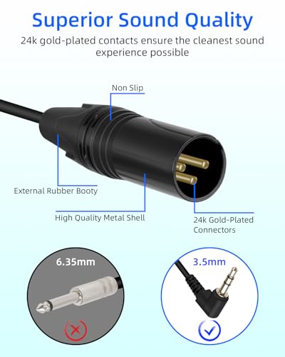 3.5mm to XLR Coiled Cable, Right Angle 1/8 Inch Mini Jack TRS Stereo Male to3 Pin XLR Male Microphone Audio Cord Adapter for MP3 Players,Laptops,Speakers（50CM/1.65FT） - style: male to male