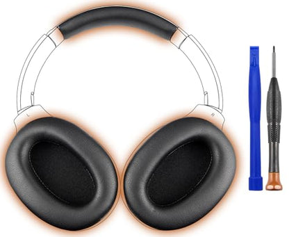 SOULWIT Replacement Kit for Sony WH-1000XM2 & MDR-1000X Headphones, Ear Pads Cushions + Headband Repair Part - Black - color: Black