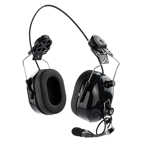 ArrowMax ASH1042-BK-K2 Dual Muff PNR Hard Hat Headset with PTT and Noise Cancelling MIC Compatible with BaoFeng BTECH UV-5R UV-5RA UV-5RE UV-5R3 Kenwood 2-PIN NX-1200 NX-1300 NX-P1200 NX-P1300 NX-3220