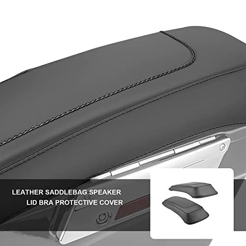 Mofun Saddlebag Speaker Lid Covers Fit for Harley Touring 1993-2013 | PU Leather, Fit for Touring Road King Electra Road Street Glide 1993-2013 - size: 1993-2013 Patternless Style