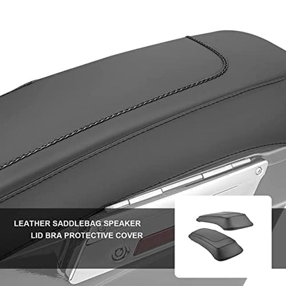 Mofun Saddlebag Speaker Lid Covers Fit for Harley Touring 1993-2013 | PU Leather, Fit for Touring Road King Electra Road Street Glide 1993-2013 - size: 1993-2013 Patternless Style
