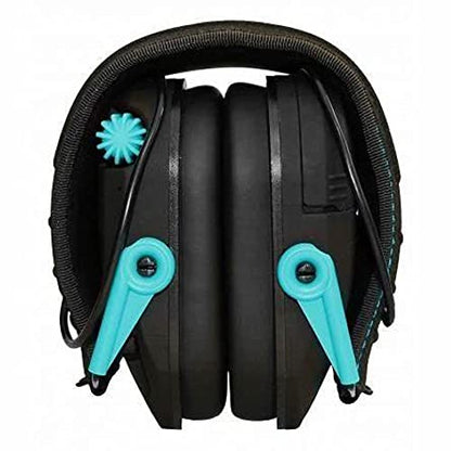 Walker's Razor Slim Electronic Muff - color: Black W/Teal, size: One Size