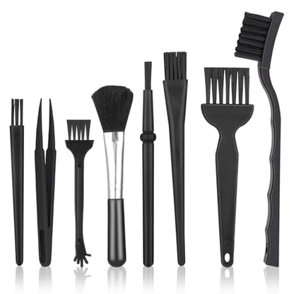 Qianyu 8 Pcs Anti Static Electronic Dust Cleaning Brush Mini Keyboard Cleaning Brushes Kit with PP Handle and Nylon Bristles for Cleaning Computer Laptop Motherboard Camera Sewing Machine Small Space