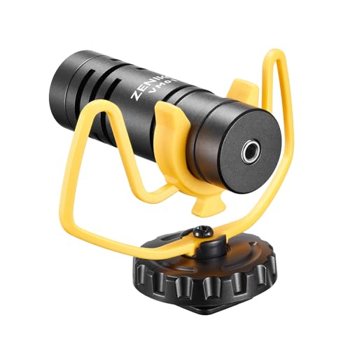 ZENIKO VM01 Lightweight Shotgun Mic for DSLR & Mobile Phone Vlog Recording | 37g Metal Cardioid Mic,Plug‑and‑Play,Shock Mount & Furry Windscreen,Anti‑Interference for Outdoor Vlog,Interview,Short‑Video.