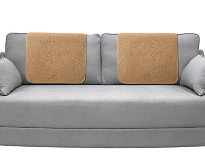 Frienda 2 Pieces Recliner Headrest Covers Sofa Headrest Protector for Recliner Chair Couch Furniture Non Slip for Living Room(Camel) - color: Camel