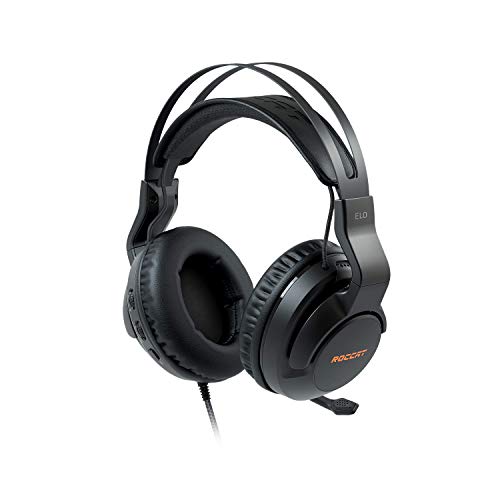 ROCCAT Elo 7.1 USB PC Gaming Headset, Surround Sound with AIMO RGB Lighting, Wired Computer Headphones, Detachable Noise Cancelling Microphone, Lightweight, 50mm Drivers, Black