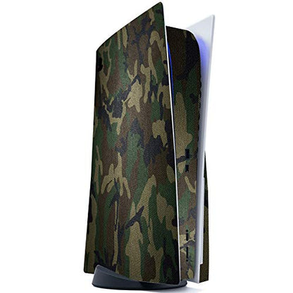 PlayVital Army Green Camouflage Full Set Skin Decal for ps5 Console Disc Edition, Sticker Vinyl Decal Cover for ps5 Controller & Charging Station & Headset & Media Remote - color: Army Green Camouflage