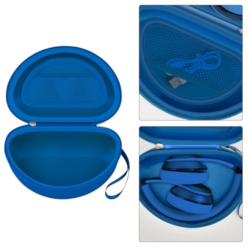 COMECASE Case for Beats Solo 4/Studio Pro Headphones with Mesh Pocket | Water-Resistant Hard Shell, Wrist Strap for Easy Carrying, Travel Storage, Fits Solo 2/3, Solo Pro and Studio3, Navy Blue - color: Navy Blue